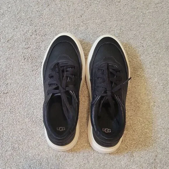 UGG Marin Mega Lace Black/White Platform Sneakers Size 9.5 - Picture 6 of 8